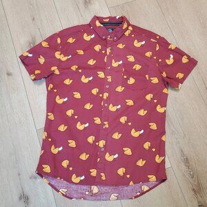 Five Points Industries NYC Mens Shirt M Fortune Cookie Slim Fit Flex Cotton Fun
